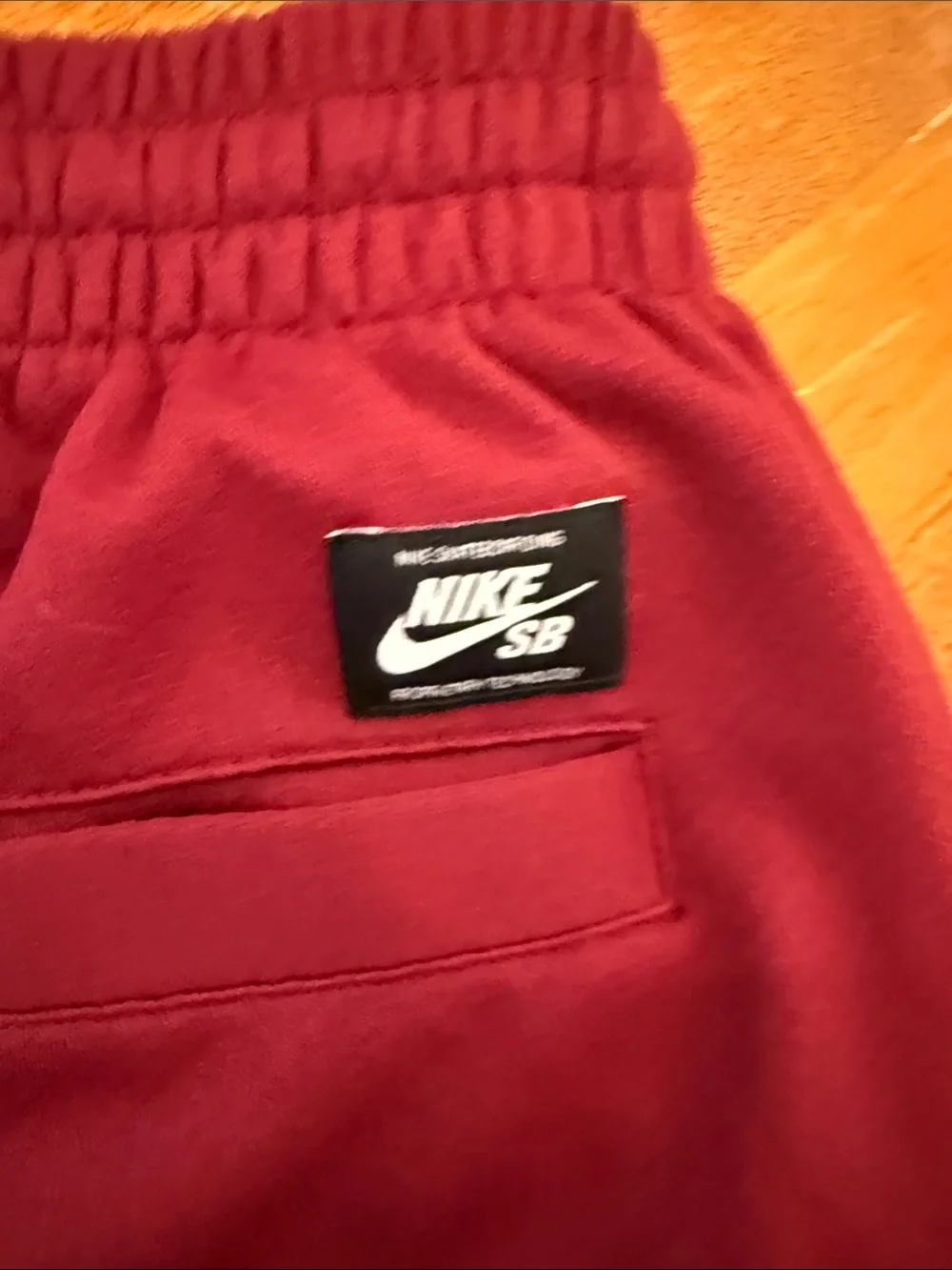 Nike Men's Burgundy Athletic Shorts with Black Swoosh xl